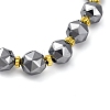 Natural Terahertz Stone & Non-Magnetic Synthetic Hematite Beads Stretch Bracelets BJEW-H619-02-2