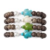 Synthetic Howlite & Turquoise Beaded Stretch Bracelets BJEW-JB111343-1