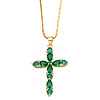 Colorful Zircon Cross Necklace Hip Hop Fashion Diamond Sweater Chain NKB266 ST9119898-1