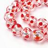 Handmade Silver Foil Lampwork Beads Strands FOIL-L016-D05-1