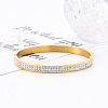 Titanium Steel Rhinestone Hinged Bangles for Women PW-WGDDB51-02-2