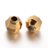 Faceted Round Brass Spacer Beads KK-L129-52-2