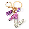 Alloy Resin Heart Keychains KEYC-TADJ0002-01G-Z-2