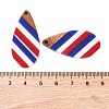 Independence Day Opaque Striped Resin & Walnut Wood Pendants RESI-U010-02U-3