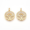 Brass Micro Pave Cubic Zirconia Pendants ZIRC-T016-21-1