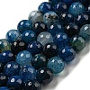 Faceted Natural Dragon Veins Agate Beads Strands G-F447-12mm-L06-1