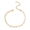 Brass Rectangle Link Chain Bracelets for Women Men BJEW-JB11458-01-2