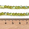 Electroplate Transparent Glass Beads Strands EGLA-K015-18R-4