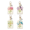 Flower Natural Amethyst & Lemon Jade & Synthetic Turquoise & Cherry Quartz Glass Chip Pendant Decorations HJEW-JM03239-2