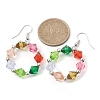Colorful Acrylic Beaded Ring Dangle Earrings EJEW-JE05631-02-3