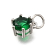 Brass Pave Cubic Zirconia Pendants KK-V002-23P-06-2