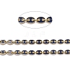 Golden Plated Alloy Enameled Coffee Bean Links Chains LCHA-H004-01G-B-2