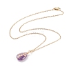 Natural Gemstone Teardrop Pendant Necklace NJEW-JN03900-4