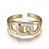 Brass Enamel Cuff Rings RJEW-P006-02G-2