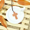200Pcs Wood Pendants WOOD-SC0001-36D-5