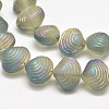 Frosted Electroplate Glass Shell Beads Strands X-EGLA-M002-B04-1