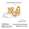 304 Stainless Steel Cuff Open Rings for Women LW2471-1-1