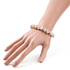 Dot Pattern Lampwork Round Beaded Stretch Bracelet for Women BJEW-JB08225-3