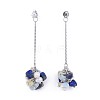 Chip Natural & Synthetic Mixed Stone Dangle Stud Earrings EJEW-JE03227-3