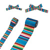 2Rolls 2 Styles Stripe Pattern Printed Polyester Grosgrain Ribbon OCOR-TA0001-37N-9