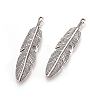 Tibetan Style Alloy Feather Big Pendants LS-TIBEP-A12720-AS-NR-2