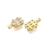 Rack Plating Brass Cubic Zirconia Charms KK-M079-02G-2