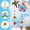 AHADERMAKER 3Pcs 3 Style Iron Hummingbird Butterfly Dragonfly Pendant Decorations DIY-GA0005-48-3