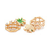 Brass Micro Pave Clear Cubic Zirconia Charms KK-S356-549-NF-2