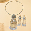 Vintage Alloy Flower & Mirror Pendant Jewelry Set WGD7BC1-02-1