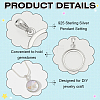 1Pc 925 Sterling Silver Pendant Cabochon Settings STER-BC0002-78A-4