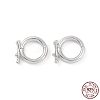 Anti-Tarnish Rhodium Plated 925 Sterling Silver Twister Clasps STER-K173-26P-3