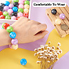 70Pcs 7 Colors Flower Opaque Resin Beads RESI-TA0001-55-5