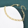 Brass Link Chain Bracelets for Women BJEW-C140-26G-3