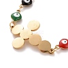 PVD Vacuum Plating 304 Stainless Steel Link Bracelet with Colorful Enamel Evil Eye Chains for Women BJEW-B062-07G-3