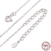 Anti-Tarnish Rhodium Plated 925 Sterling Silver Flat Cable Chain Necklace NJEW-A011-01C-P-3