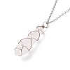 Natural Rose Quartz Bullet Pendant Necklaces NJEW-JN03870-01-4