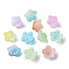 120Pcs 8 Colors UV Plating Iridescent Acrylic Bead Caps OACR-FS0001-64-5