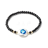 Love & Evil Eye & Heart Pattern Braided Bead Bracelets Set for Girl Women BJEW-JB06959-2