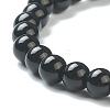 Round Glass Beads Stretch Bracelets for Teen Girl Women BJEW-A117-B-21-3