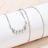 201 Stainless Steel Number 444 with Butterfly Wings Pendant Necklaces NJEW-P332-01B-P-2