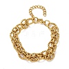 Hammered 304 Stainless Steel Oval Link Chain Bracelets for Women BJEW-F536-03G-2