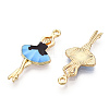 Printed Light Gold Tone Alloy Pendants ENAM-N056-207A-1