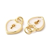Real 16K Gold Plated Brass Enamel Charms ZIRC-L103-054G-3