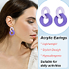 ANATTASOUL 8 Pairs 8 Colors Acrylic Twist Oval Dangle Stud Earrings for Woman EJEW-AN0004-07-3