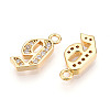 Brass Micro Pave Cubic Zirconia Charms KK-N261-104J-G-2