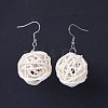 Handmade Cane Woven Beads Dangle Earrings EJEW-JE03040-2