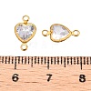 Brass Clear Cubic Zirconia Connector Charms KK-T070-10C-3