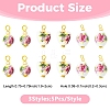 15Pcs 3 Styles Printed Handmade Porcelain Pendants PALLOY-YW00194-2