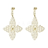Glass Pearl Braided Star Stud Earrings EJEW-JE04982-02-1