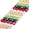 Electroplate Transparent Glass Beads Strands EGLA-Q135-8MM-C08-1